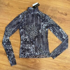 AFRM Mesh Animal Print Top
